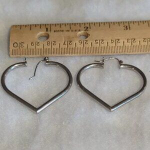 Retro Large Hoop Heart Shaped Earrings Valentine Gift